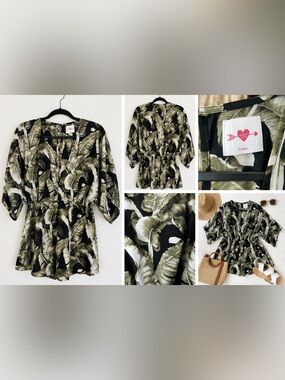 Palm Leaf Print Romper